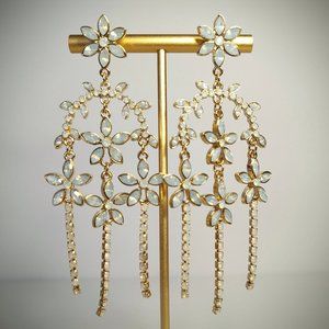 Altar'd State Earrings (Pierced) Chandelier Flower Floral Dangle Light Blue